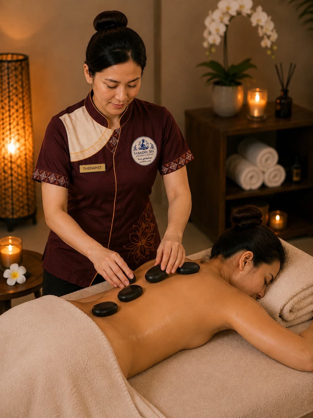 Hot stone massage treatment