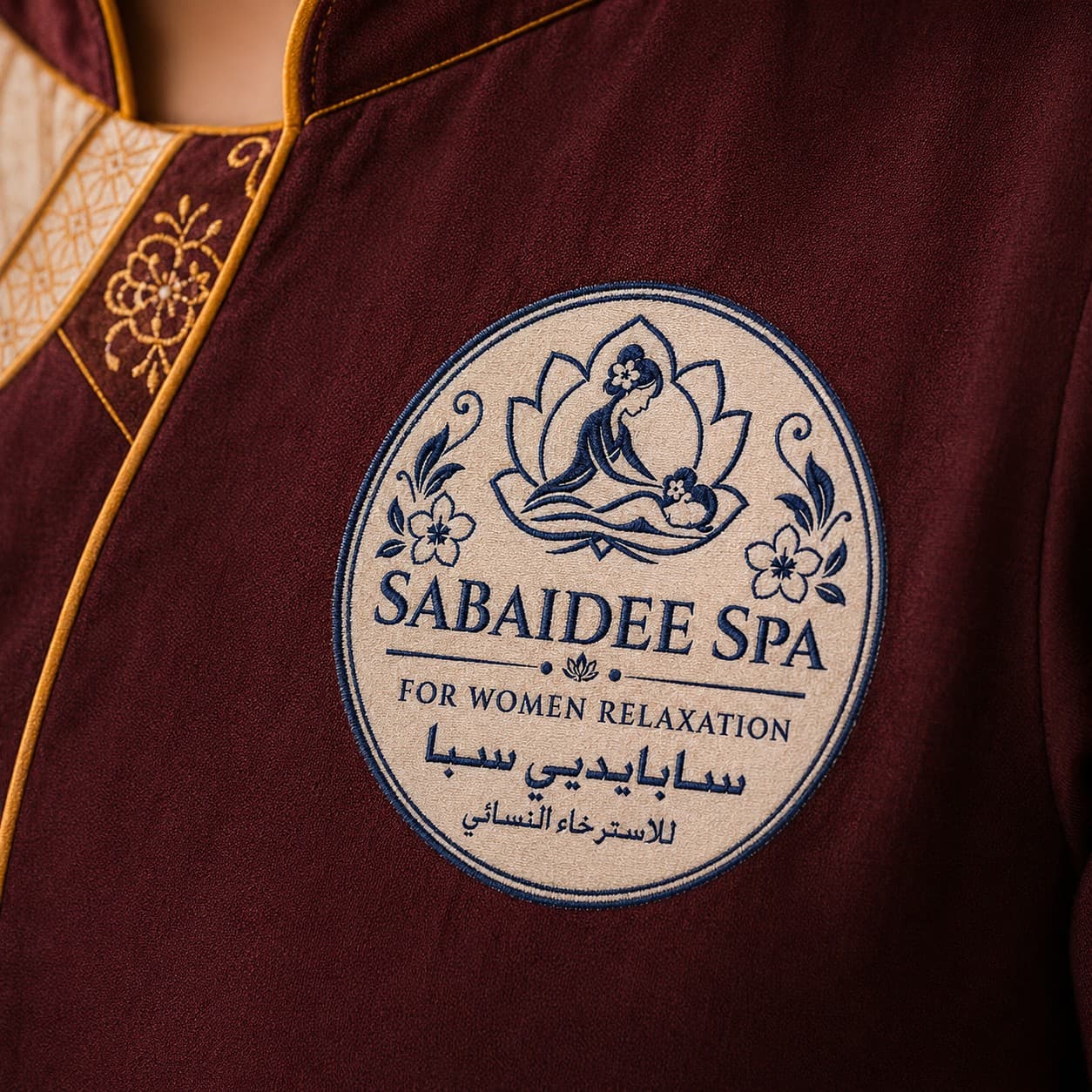 SabaiDee Spa logo embroidery on the uniform